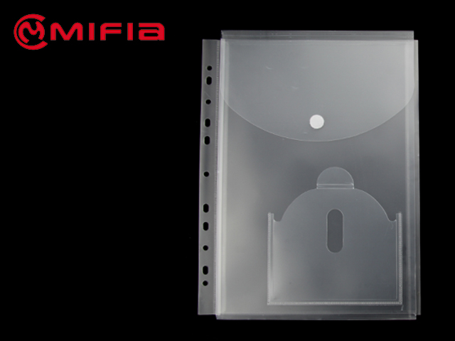 11-Hole Polypropylene Sheet Protector for Binders with CD Protection Sleeve and backside pocket