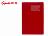 PP Report File with Clip & Name Card Pocket Red