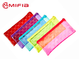 PVC Translucent Colored Pencil Bag with Glitter 