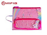 PVC Printed Zipper Bag with Expanding Front Bag